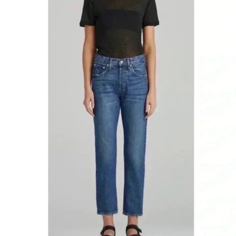 Edwin Hana Classic Straight Crop Jeans Blue Womens Size 27 Preowned